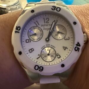 Invicta White and Silver Watch